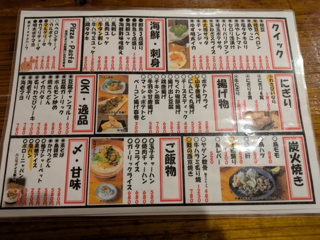 ハイボールと串巻きと鳥ことり フードメニュー