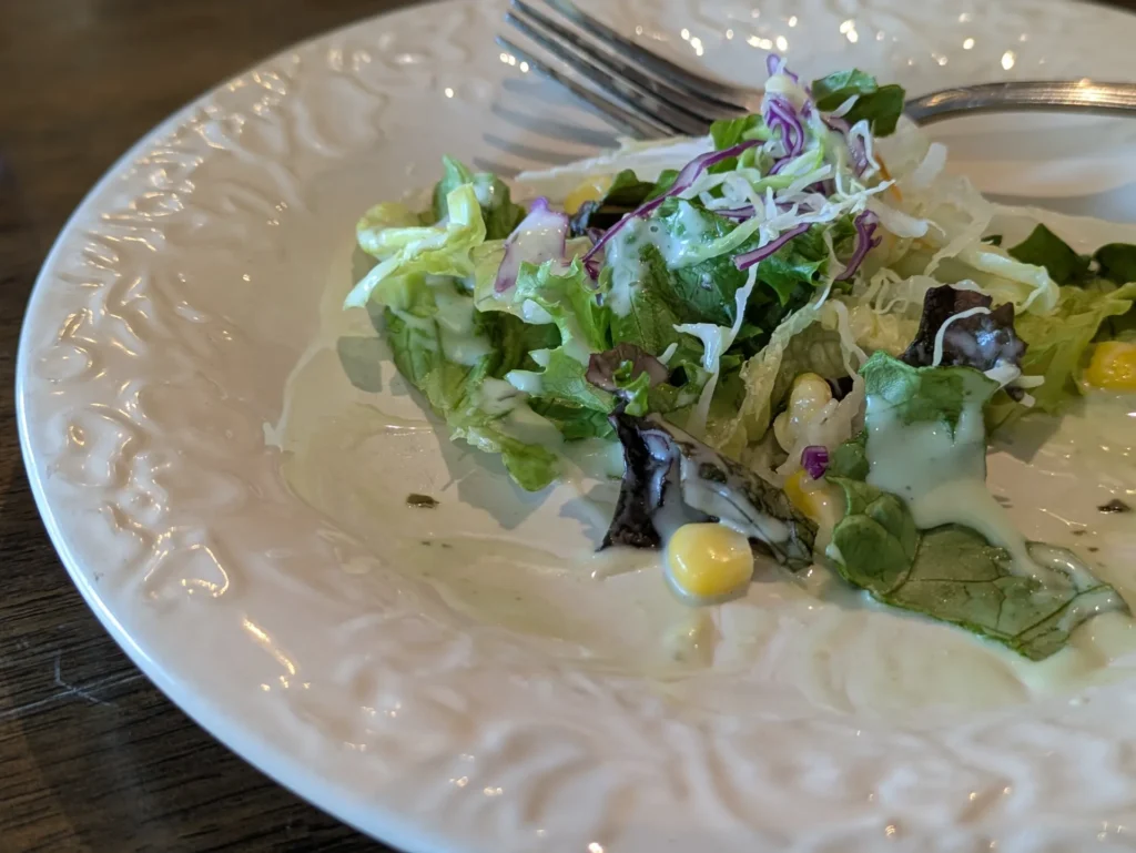 ランチセットについてくる新鮮なサラダ